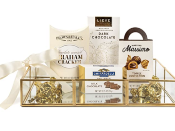 Milliard Deluxe Chocolate Gift Basket on Gold Mirror Tray — Just $19.99!