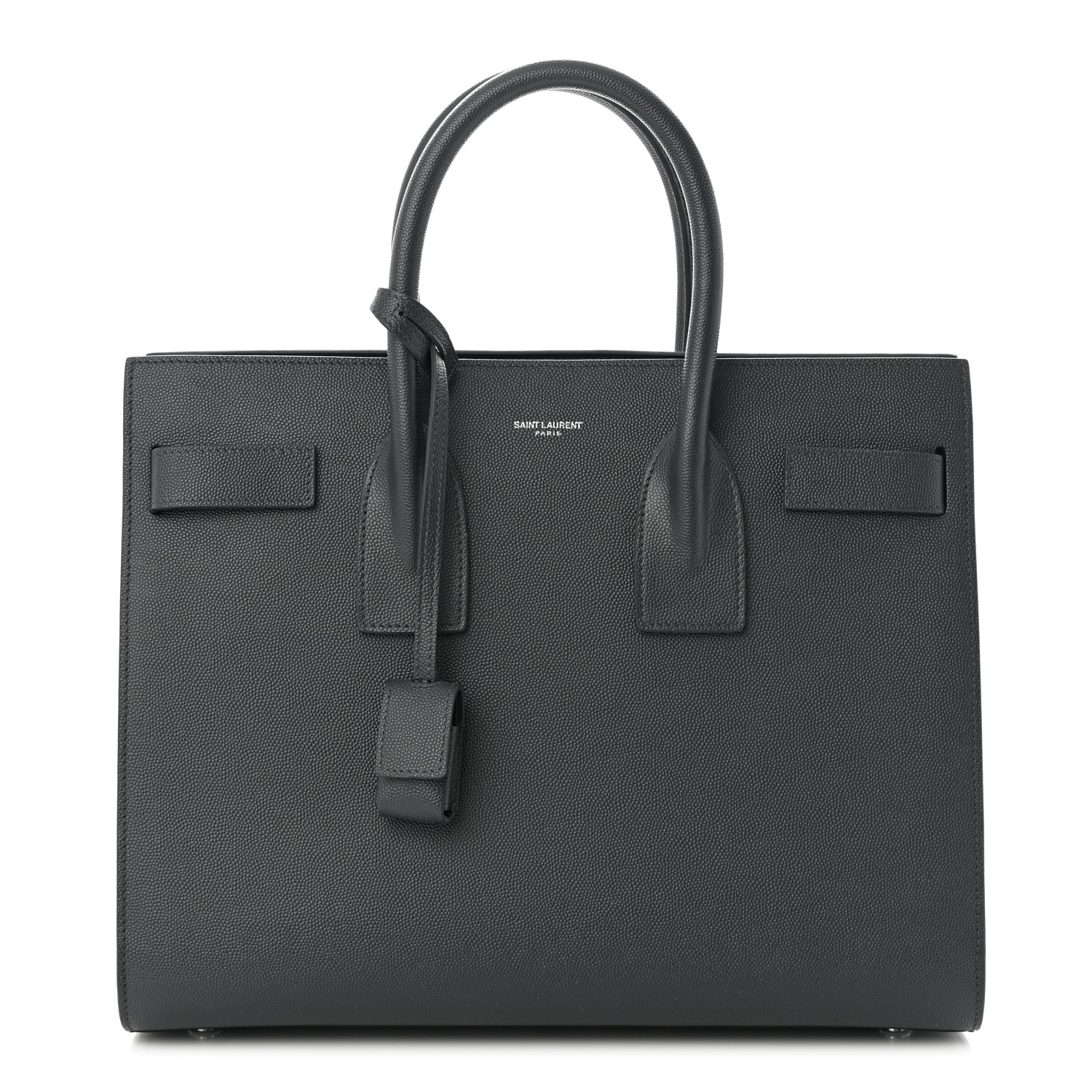 SAINT LAURENT Grain De Poudre Small Sac De Jour in the color Dark Smog by FASHIONPHILE