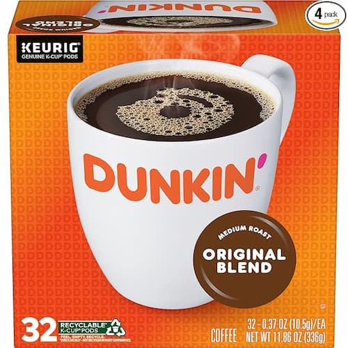 Dunkin' Original Blend Medium Roast Coffee, 128 Keurig K-Cup Pods