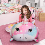 Rainbow Unicorn Bean Bag for Organizing Children Plush Toys $14.99 After Code (Reg. $29.97) – FAB Ratings!