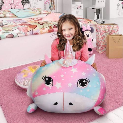 Rainbow Unicorn Bean Bag for Organizing Children Plush Toys $14.99 After Code (Reg. $29.97) – FAB Ratings!