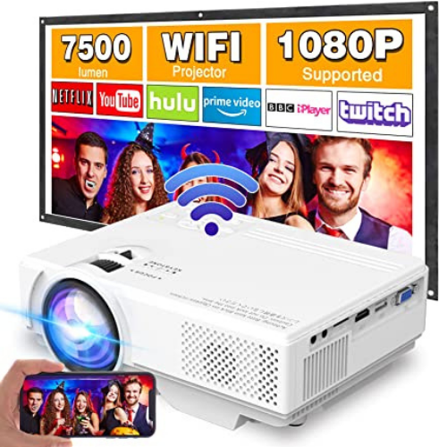 Mini Projector with WiFi, 100-Inch Projector Screen $53.99 Shipped Free (Reg. $89.99)