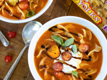 Grab Savings On No Yolks At Publix & Try This Caprese Tomato Noodle Soup