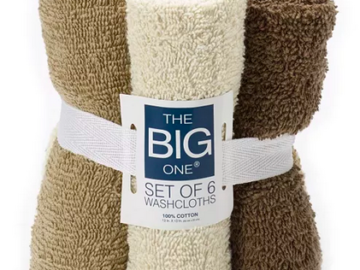 The Big One Solid 6-pack Washcloths only $3.99!