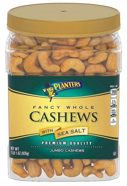 Planters Fancy Whole Cashews with Sea Salt, 33 oz only $13.41 shipped!