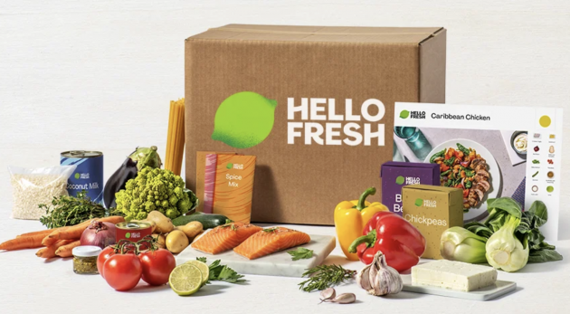 Hello Fresh Box with ingredients