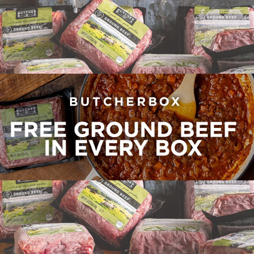 Enjoy High-Quality Proteins Delivered Free with Butcher Box + 2 FREE Pounds of Grass Fed Ground Beef in Every Box for LIFE!