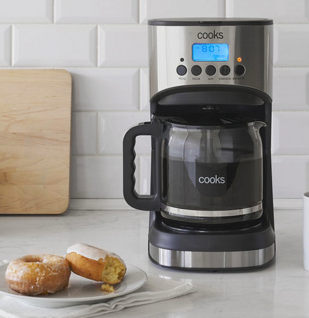 Cooks 12-Cup Programmable Coffee Maker or 4-Slice Stainless Steel Toaster only $17.99!