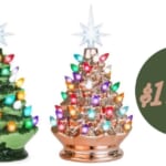 Pre-Lit Hand Painted Tabletop Christmas Tree for $17.99