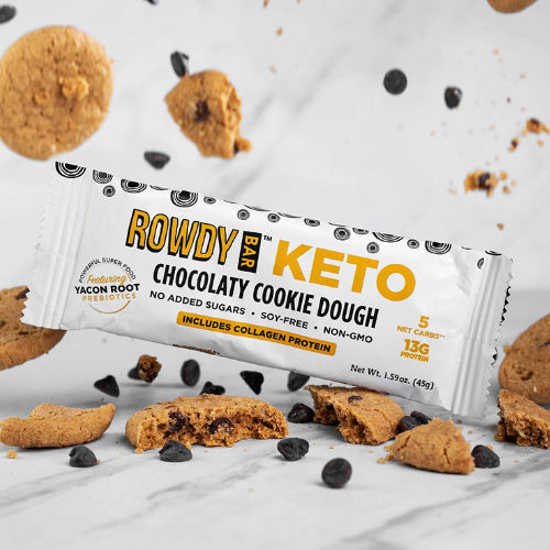 12-Count ROWDY BAR Keto Chocolaty Cookie Dough Protein Bars $15.99 (Reg. $31.99) | $1.33 each bar!