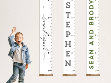 Custom Growth Chart Canvas & Wood Frame