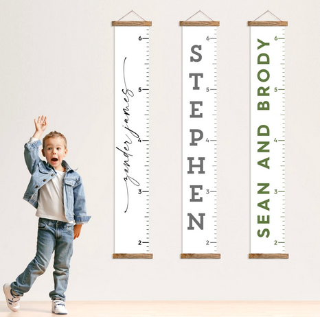 Custom Growth Chart Canvas & Wood Frame