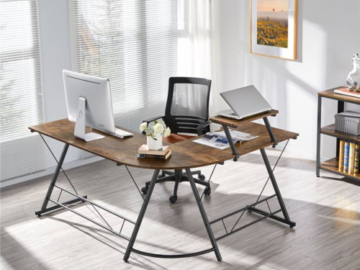 Check out this Must Have L-shaped Desk, Perfect for Home or Office, Just $77.88 + Free Shipping!