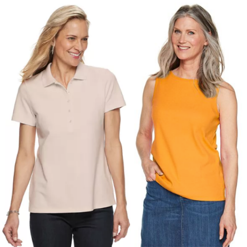 Women’s Essential Tanks & Tees from $3.18 After Code (Reg. $13) + Free Shipping for Select Cardholders