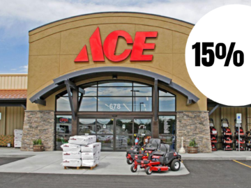 15% off ACE Hardware Regular Priced Items