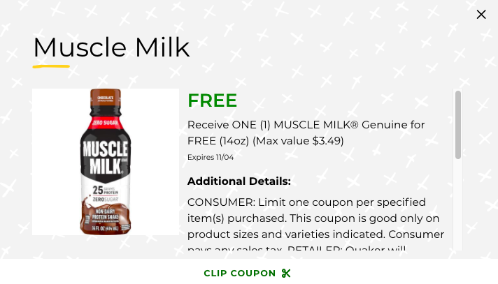 Publix Digital Coupon | FREE Muscle Milk