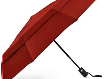 Easy Auto Open/Close Button Double-Vented 42-inch Umbrella, Red $16.79 (Reg. $29.99) – Other Colors Available