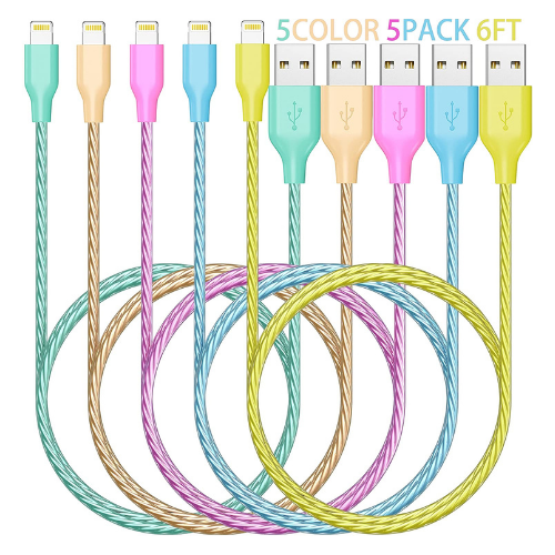 5-Pack 6 Ft Fast Charge Cables for iPhone $8 After Code (Reg. $40) + Free Shipping | Just $1.6 each! Includes 5 Colors