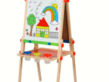 Hape All-in-One Kids Wooden Easel with Paper Roll & Accessories $37.60 Shipped Free (Reg. $88.98)