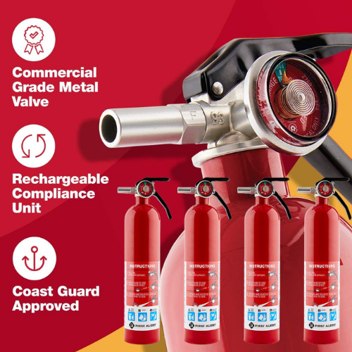 4-Pack First Alert HOME1 Rechargeable Home Fire Extinguisher $56.55 Shipped Free (Reg. $89.99) – FAB Ratings! 3,800+ 4.8/5 Stars! | Just $14.14 each!