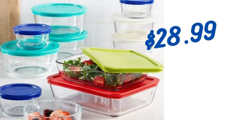 Pyrex 22 Piece Food Storage Container Set for $28.99