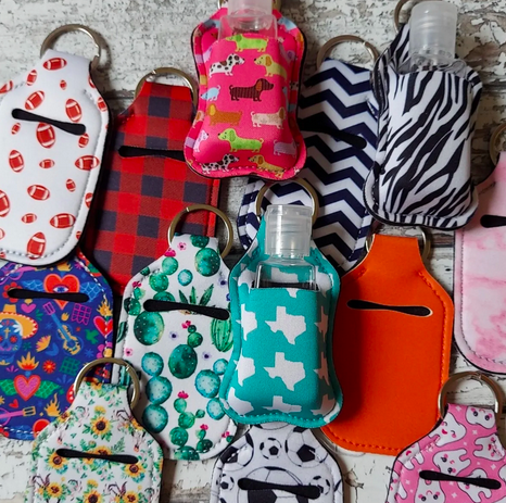 Hand Sanitizer Holder Keychains