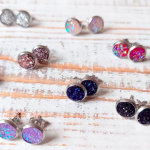 Round Mini Druzy Earrings