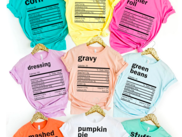 Thanksgiving Nutritional Facts Tees