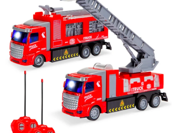 2-Pack Remote Control RC Fire Trucks only $21.99 shipped!