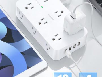 Hanycony 3 Side 12 Outlets and 4 USB Ports Surge Protector $19.11 (Reg. $34.99)