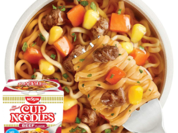 12-Pack Nissin Cup Noodles Ramen Noodle Soup Beef as low as $10.87 Shipped Free (Reg. $22.15) | 91¢ each cup!