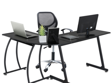 Work Efficiently While Saving Space with this Must Have L-Shaped Desk, Just $72.99 + Free Shipping!