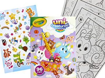 Crayola Uni-Creatures Coloring Book, 96 Pages and Stickers $1.99 (Reg. $3.99) | Fun Party Favors or Gift for Kids!