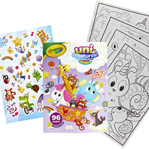 Crayola Uni-Creatures Coloring Book, 96 Pages and Stickers $1.99 (Reg. $3.99) | Fun Party Favors or Gift for Kids!