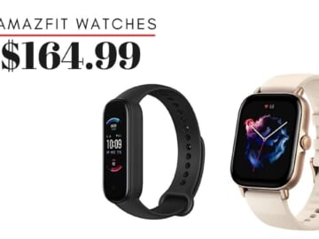 Amazfit GTS 3 SmartWatch $164.99 + Free Band 5 Fitness Tracker