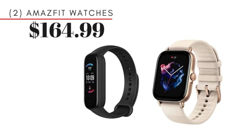 Amazfit GTS 3 SmartWatch $164.99 + Free Band 5 Fitness Tracker