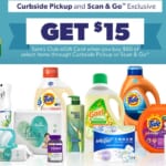 $15 Sam’s Club Gift Card with $60 P&G Purchase