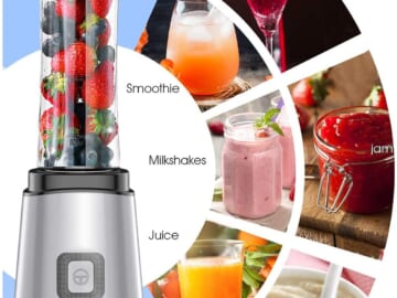 Blender Perfect for Shakes and Smoothies with 2 Tritan Travel Bottles Just $24.99 after 50% coupon