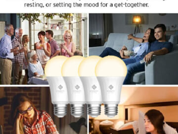 Today Only! 4-Pack Etekcity Smart LED Dimmable Light Bulbs, Soft White, 60W $30.99 (Reg. $44) – $7.75/bulb + More Etekcity Smart Home Essentials