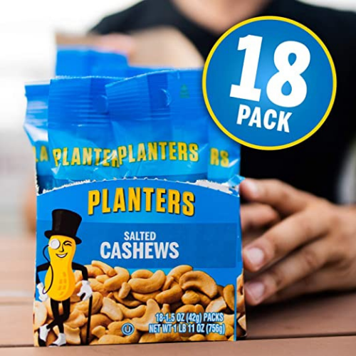 18 Pack 1.5oz PLANTERS Salted Cashews as low as $9.88 Shipped Free (Reg. $14.65) | Only 55¢ Each!