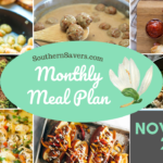 Southern Savers FREE November 2021 Monthly Meal Plan