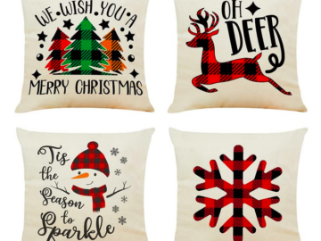 Christmas Throw Pillow Covers (Set of 4) only $9.49!