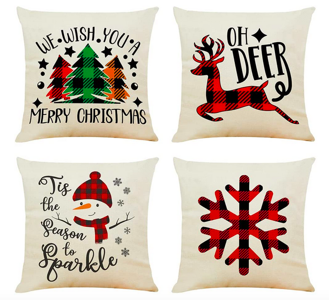 Christmas Throw Pillow Covers (Set of 4) only $9.49!