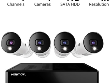 Walmart Black Friday! Night Owl Bluetooth 4 Channel 4K Wired, 4 Camera Security System $175