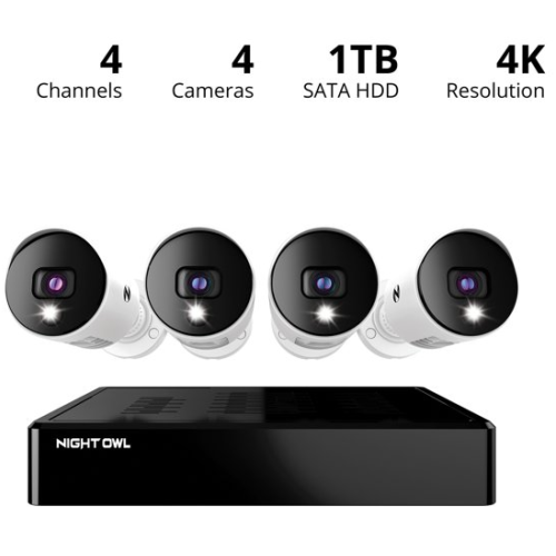 Walmart Black Friday! Night Owl Bluetooth 4 Channel 4K Wired, 4 Camera Security System $175