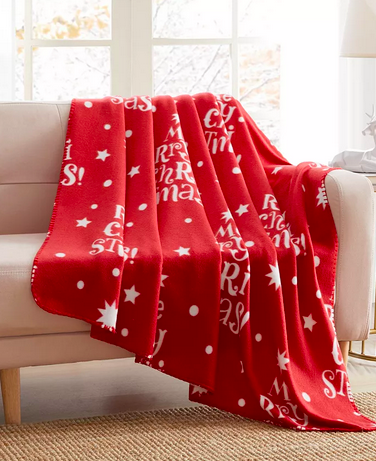 Holiday Printed Fleece Throws