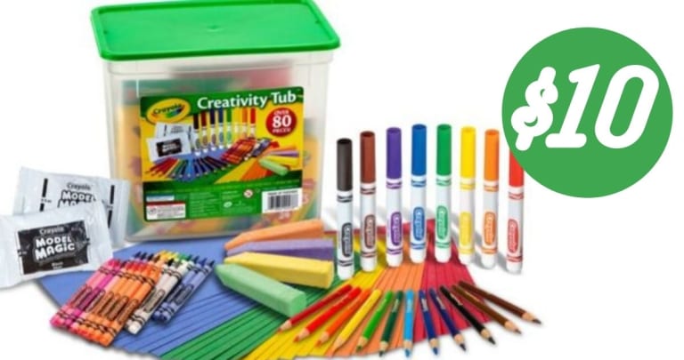 Crayola 80 Piece Creativity Tub Art Set for $10