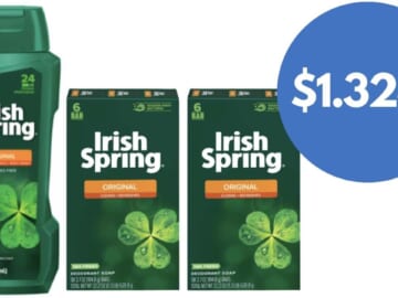 $1.32 Irish Spring Bar Soap & Body Wash with New Coupons