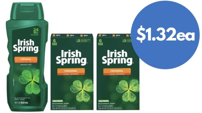 $1.32 Irish Spring Bar Soap & Body Wash with New Coupons