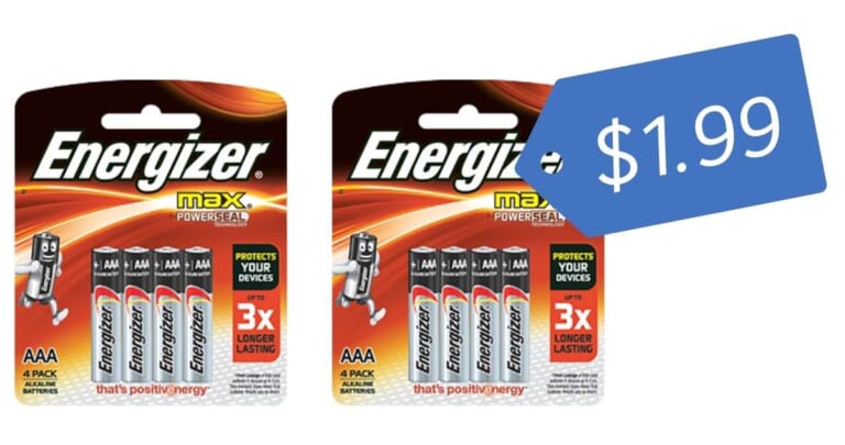 4 ct. Energizer Max Batteries | $1.99 at Kroger